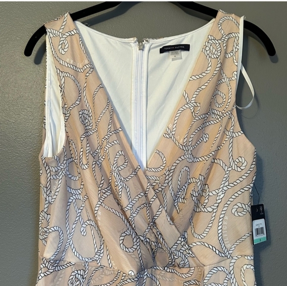 NWT Tommy Hilfiger Sz 4 Women’s Nude Rope Logo Maxi Lined Dress! - Picture 3 of 6